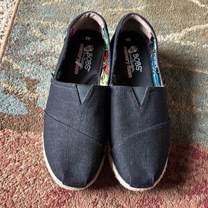 Bobs From Skechers Memory Foam Arch Pillow Black Slip On Flatform Shoe Sz 9